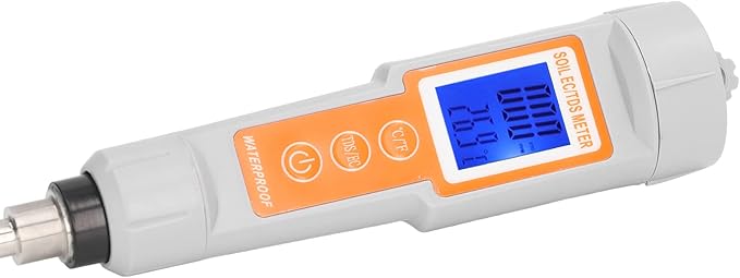 Soil EC/TDS Meter with Temperature Sensor, 3 in 1 Digital Soil Tester, 0-10000us / cm Range, ABS Probe Protective Cases