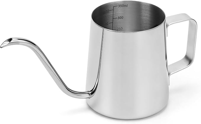 350ml Small Watering Can for Indoor Plants, 12oz Mini Plant Watering Pot with Long Spout and Handle, Silver Tiny Stainless Steel Watering-Can for Outdoor Indoor Plants Flower Garden