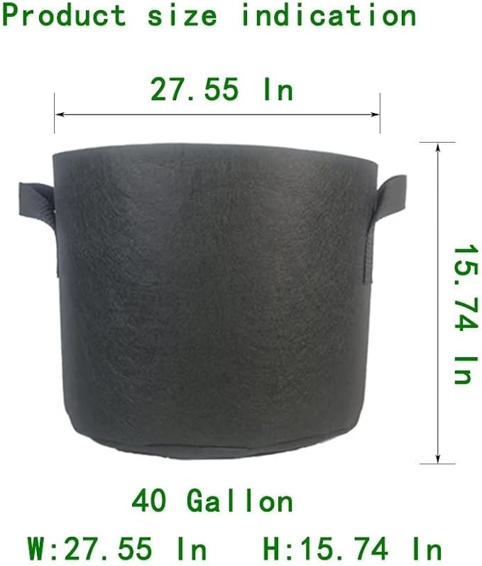 WEIFENG 3-Pack 40 Gallon Grow Bags, XL Heavy Duty Fabric Planter with Handles for Extra Large Trees, Big Shrubs
