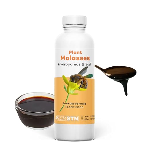 Liquid Molasses, Horticultural Plant Food, Hydroponics and Soil Amendment, Improves Microbial Activity and Nutrient Uptake for Healthier Growth, by Nutry Plants STN (Gallon (128 oz))