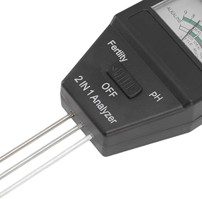 Soil PH Tester Soil Fertility Meter 2 in 1 Dual Function Soil Testing Kit for Home Garden Lawn Farm Indoor Outdoor Use ABS Material 6.5x3.2x18cm