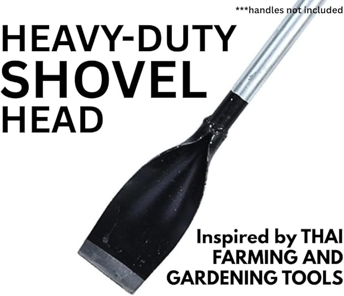 Thai Style Small Steel Shovel Head for Gardening and Camping – Durable Heavy-Duty Mini Digging Tool for Gardeners, Survival Gear, and Outdoor Use – Handmade Style Metal Spade (2.7 inch)