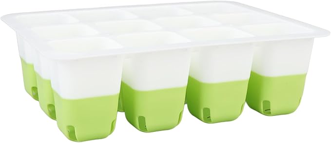Yosoo Health Gear Plant Starting Tray 5 Packs Silicone Seed Starter Tray, Reusable Out Cells Indoor Plant Germination Tray for Vegetables Fruits Flowers, Flexible Plant Tray with Humidity Dome