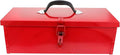 DOITOOL Red Metal Tool Box Iron Sheet Tool Box Metal Toolbox Red Tool Storage Case Lockable, Multi-function Tool Organizer, 15.3X6.2X5.1inch