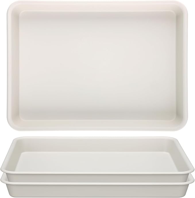 GREANER 11 Inch Plant Ttray, 3 Packs Durable Plastic Humidity Trays for Indoor Plants, Plant Saucers for Outdoors, Drip Trays for Potted Plants(Beige)