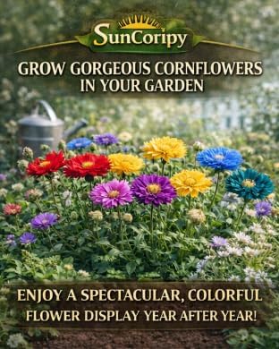 900 Pcs Cornflower Seeds (Centaurea cyanus) – Vibrant Wildflower Seeds for Pollinator Gardens, Butterfly & Bee Friendly, Annual Flower Seeds for Garden Borders, Pots, and Flower Beds (Dark Green)