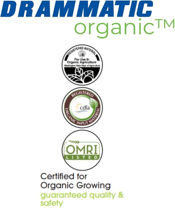 Drammatic® Organic™ Original Fertilizer 2-4-1, Hydrolyzed Liquid Fish Fertilizer for Vegetables, Flowers, and Fruits, 1 Quart (32 Ounces), OMRI Listed