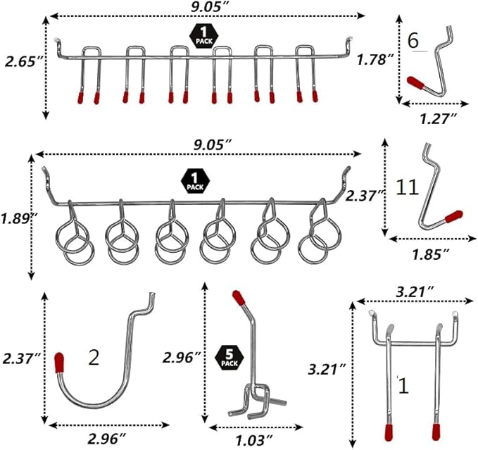 WEN Workbench Pegboard Accessory Kit, 114-Piece (WB114A) (Pack of 12)