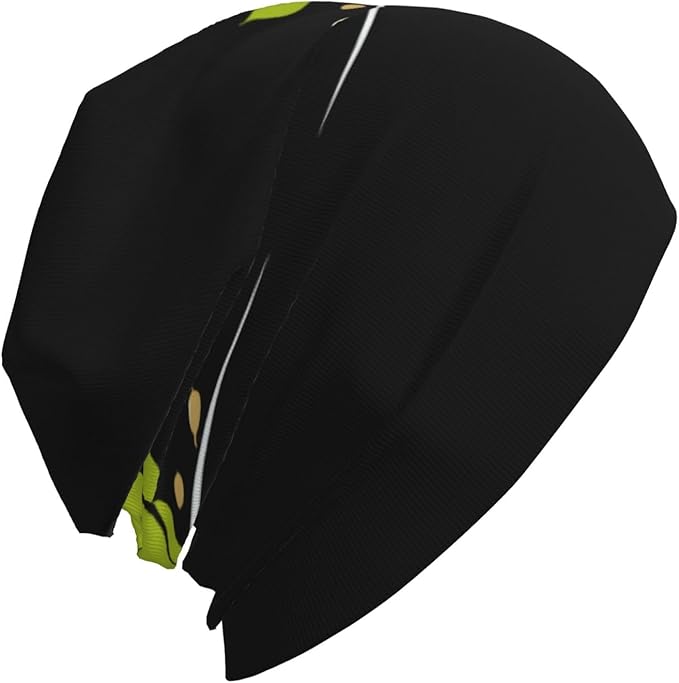 Seeds Sprouting Printed Adult Fashion Knitted Hat - Soft, Comfortable, and Breathable for Men and Women Black
