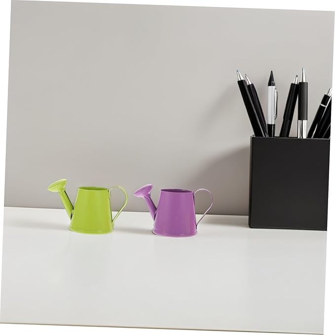 Kisangel Mini Watering can 3.34 Inch Small Metal Watering Pot for Indoor Plants Fairy Garden Decor and Kids Watering can Toy