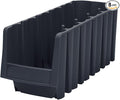 Akro-Mils 30718 Economy Stacking Shelf Plastic Storage Bins, (12-Inch x 8-3/8-Inch x 5-Inch), Black (8-Pack)