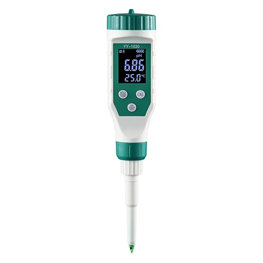 Digital pH Meter for Food, 0.01 Resolution High Accuracy Food pH Tester with Backlit LCD Display and ATC for Meat, Bread, Canning, Cheese, Solid Sampling, Soft Soil and Water