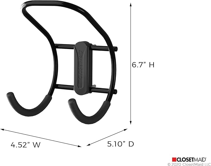 ClosetMaid MaxLoad 5-Pack Garage Hooks & Hangers Wall Mount Heavy Duty Storage for Cords, Power Equipment, Long Handle Tools, Cords, Hoses, Shovels, Black