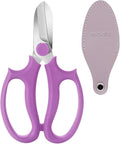 Garden Pruning Shears Scissors with Comfort Grip Handle, Premium Steel Professional Floral Scissors, Perfect for Arranging Flowers, Pruning, Trimming Plants, Gardening Tool (Purple)