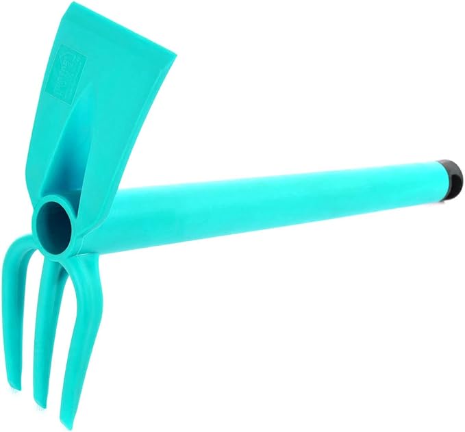 Mintra Garden Tool Set, 4-Piece Heavy Duty Gardening Tools, Includes Cultivator, Trowel, Shovel & Rake, Durable Poly Material & Non-Slip Handle, Planting, Potting, Yard Work, Landscaping – Teal