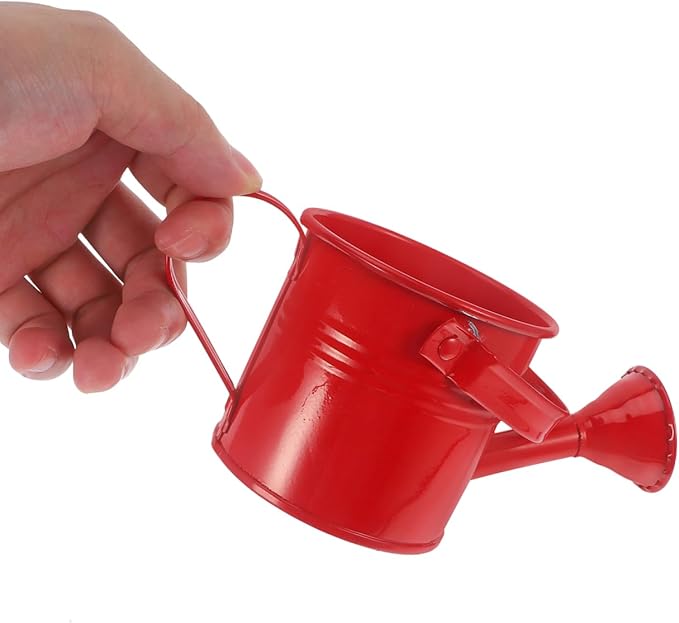 Kids Metal Watering Can, 6pack Small Iron Watering Can for Gardening Succulents Houseplants Bonsai, Mini Water Pot for Children Sprinkling Bucket (Mixed Style: Pink, Green, Yellow, Beige, Blue, Red)