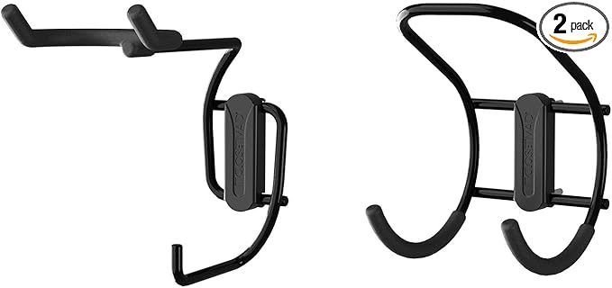 ClosetMaid MaxLoad 2-Pack Garage Hooks & Hangers Wall Mount Heavy Duty Storage for Cords, Hoses, Power Equipment, Black