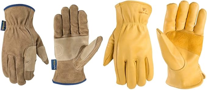 Wells Lamont Men's Cowhide Leather Work Gloves Bundle (2 pairs)