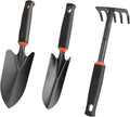 Durable Garden Hand Tools Set (3 Pieces), Non-Slip Soft Grip Design with Trowel, Transplanter & Hand Cultivator, Ideal for Digging, Replanting, Aerating Soil in Home Gardening Tasks