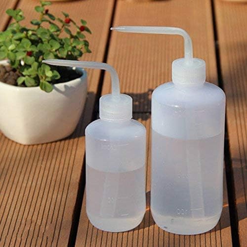 Mkono 2 Pack Watering Can - 250ML and 500ML Succulent Watering Bottle, Plant Flower Squeeze Plastic Bend Mouth Safety Wash Bottle, Small and Medium, White
