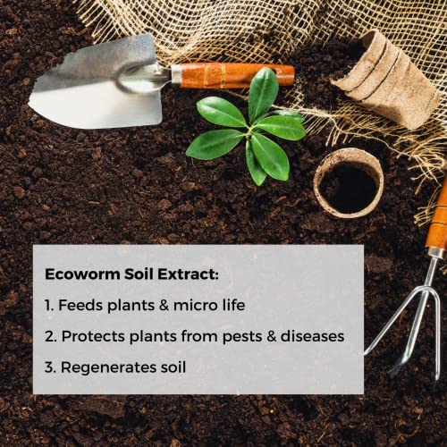 Ecoworm Soil Extract Concentrate for Tomatoes & Peppers – Organic Soil Regenerator & Microbe-Rich Fertilizer from Worm Castings | Root & Fruit Boosting Plant Feed (35 fl oz Makes 53 Gallons)