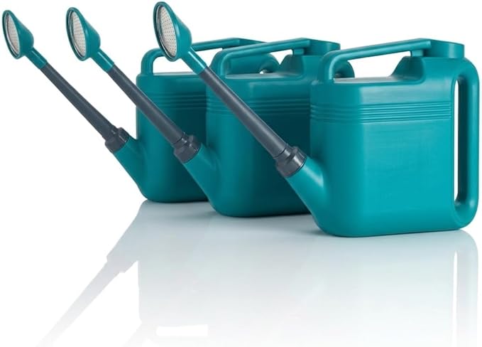 3-Pack 2 Gallon Watering Can, Garden Watering Can Outdoor, Large Plant Watering Can with Long Spout, Non-Slip Handle, Leak-Proof Plastic Watering Can