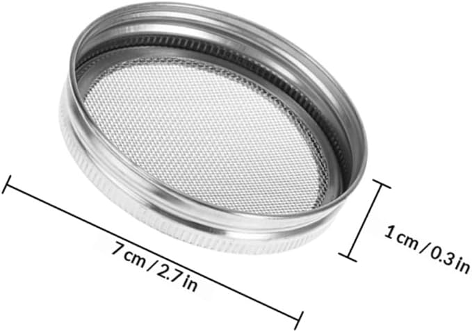 LIFKOME 3pcs Stainless Steel Sprouting Jar Mesh Lids for Wide Mouth 70mm Mason Jars, Seed Germination Covers with Filter Screen, Versatile Kitchen Canning Accessories for Home Sprout