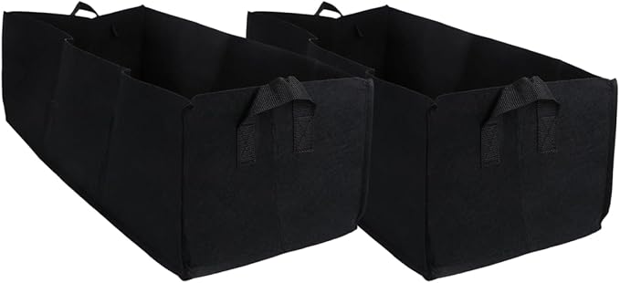 Plant Grow Bags 2 Pack Fabric Raised Garden Bed, Rectangle Grow Bag, 8 Gallon Breathable Potato Tomato Planter Pots Container for Outdoor Vegetables Plant Flowers