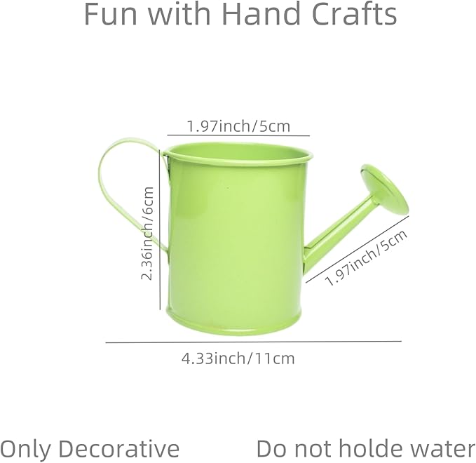 Mini Handmade Decorative Watering Can, Set of 6, Height 2.36 inch, Cute Metal Jug for Hand Crafts,Garden Theme Parties, Home Decor and Accessories of Refrigerator Magnets (Height 2.36 inch)
