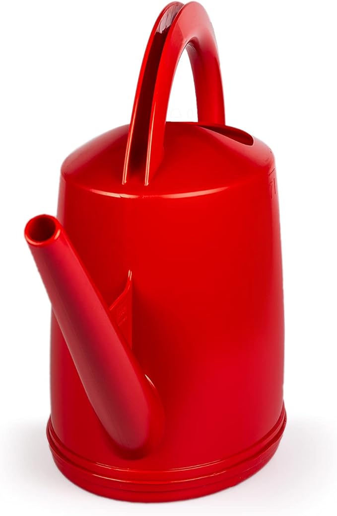 Consolidated Plastics Durable Swiss Watering Can with UV Protection, Ergonomic Handle for Indoor/Outdoor Gardening, Made in Switzerland (7 Liter, Red)