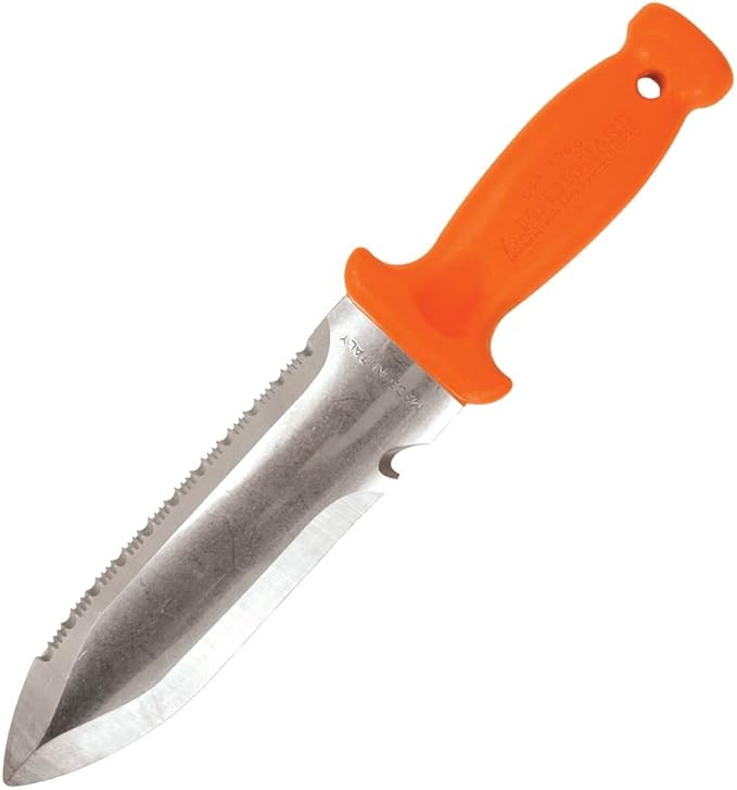 A.M. Leonard Deluxe Soil Knife & Leather Sheath Combo – Hori Hori w/ 6-Inch Stainless Steel Blade