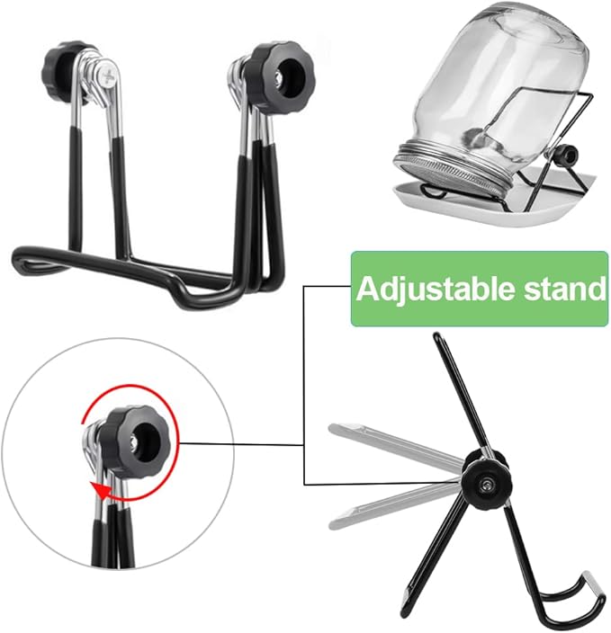 Lulonpon 2 Pieces Sprouting Stands, 304 Stainless Steel Sprouting Stands with Tray for Sprouting Jar, Sprouting, Sprouting Seeds, Sprouting Kit