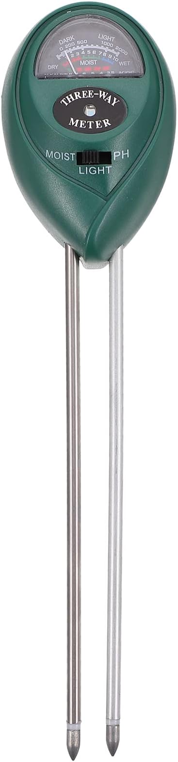 TEHAUX Soil Tester Soil Moisture Ph Light Checker Gardening Tool for Fruits Flowers Vegetables Shrubs No Batteries Required