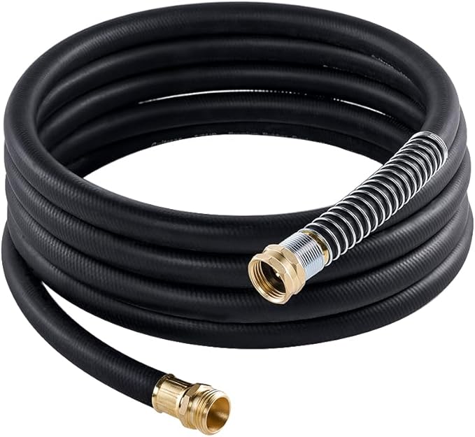 Leader Garden Hose 15ft x 5/8", Heavy Duty Short Water Hose, Male to Female Fittings, Five Layered Braiding for Durability, 1000PSI Burst, 300PSI Working (Black)
