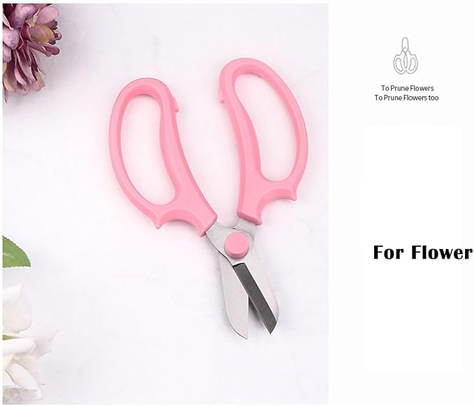 Gardening Scissor Black Sharp Blade Steel Alloy Garden Shears for Cutting Flowers Trimming Plants of Yard Florist Rose Herb Hedge and Fruits Picking