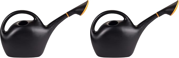 Bloem: Easy Pour Watering Can - Black - 1.6 Gallon (204 Oz), Durable Construction, Dual Handles, Sprinkle & Stream Functionality, Plants & Gardening (Pack of 2)