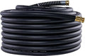Garden Hose 100FT x 3/4”, Heavy Duty Rubber Hose, Water Hose with Five-Layered Braiding, Male Female Fittings, 1000PSI Burst, 300PSI Working (Black)