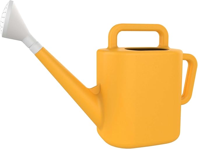 Expert Gardener 2 Gallon Resin Watering Can – Durable Plastic Garden Watering Can with Dual Handles & Controlled Flow Spout, Lightweight for Indoor & Outdoor Plants, Green (Daisy Yellow)
