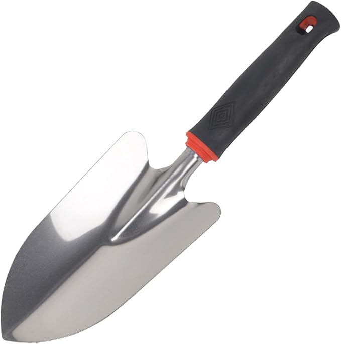 Garden Trowel Hand Shovel, Heavy Duty Stainless Steel Garden Spade with Ergonomic Handle, Soft Rubberized Non-Slip Handle Gardening Tool for Planting, Transplanting, Weeding, Digging Soil