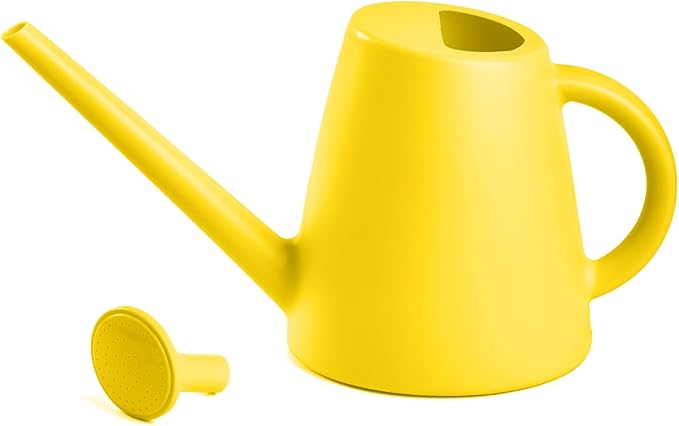 Heavy Plant Watering Can - Plastic Indoor and Outdoor - 1/2 Gallon - Yellow