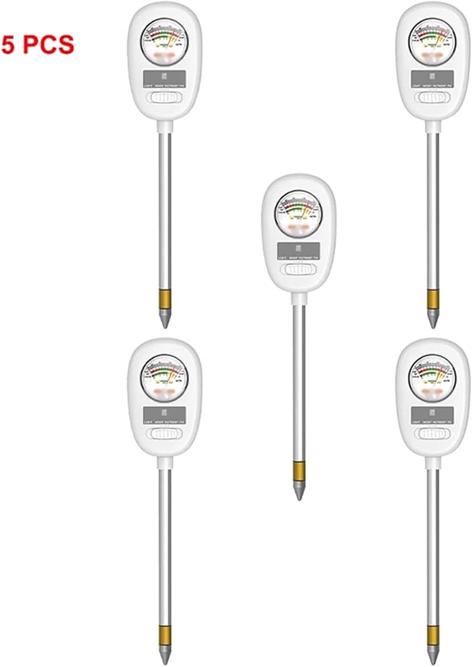 Soil Tester Moisture/Light/PH/Nutrient 4-in-1 High Precision Soil PH Meters For Gardening, Potted Plants, Lawn(5 PCS)