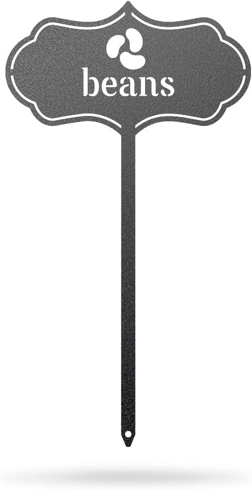 RealSteel - Seed & Plant Markers - Indoor/Outdoor Herb Garden Stakes - Elegant Fruit/Vegetable Seed Labels - Durable Plant Tags for Pots - Classy Design for Farmhouse/Greenhouse (Beans)
