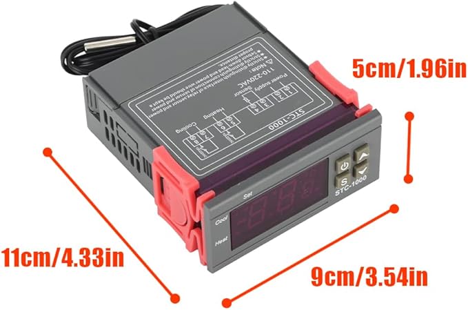 Digital Temperature Controller, Temp Control Thermostat Temperature Controller Temp Sensor Electric Centigrade Control Switch for Incubator Brooder Refrigerator Fermenter Home Brewing 110 220V