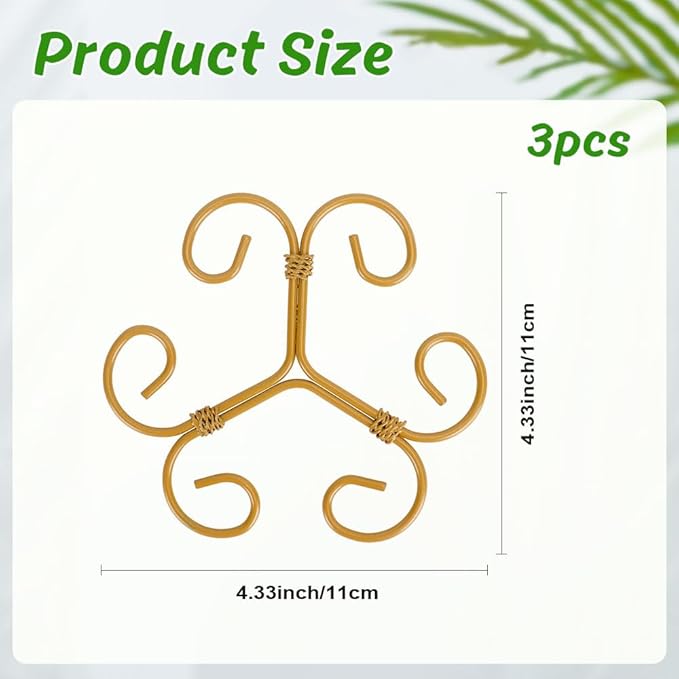 Iron Monstera Support, 3 PCS Plant Stem Support Plant Support Stakes for Indoor Plants and Flowers Stable Plant Stakes and Supports Turtle Shell Bamboo Clamp Set for Thriving Growth