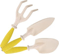 Garden Shovel and Rake Hand Tool Set for Flower Planting, Small Plastic Gardening Trowel with Cultivator, 3pcs Kit for Soil Digging and Plant Care