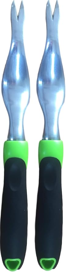 Garden Guru Hand Weeder Tool with Ergonomic Handle - Weed Puller for Planting, Weeding, Flower and Vegetable Care in Lawn Garden Yard | Rust Resistant (2 Pack)