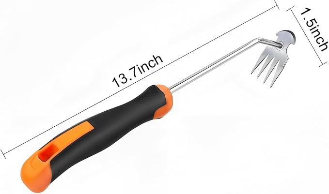 Weed Puller Tool, Portable Rubber-Handled Garden Tools, Four-Tined Weeding Tool, Uprooting Weeding Tools, Crevice Weeder, Backyard Farming Weeding and Weed Removal Tool (style1)