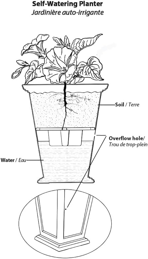 FCMP Outdoor - Modemmo Chelsea Self-Watering Planter (2 Pack), Black