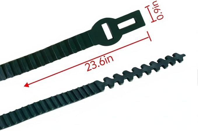 Heavy Duty Tree Stake Supports Adjustable Tree Straightening Ties 5pcs Tree Limb Bands Training System Flexible Rubber Locking Straps - Cable, Plant Ties for Staking (Green 23.6 Inch)