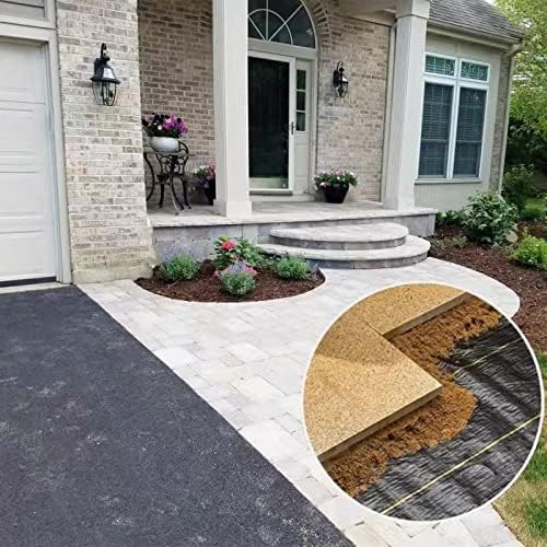 6ft x 100ft Garden Weed Barrier Landscape Fabric,Weed Block Fabric Heavy Duty 3.2OZ,Woven Mulch for Landscaping Ground Cover Weed Control Fabric, Black Garden Bed Liner